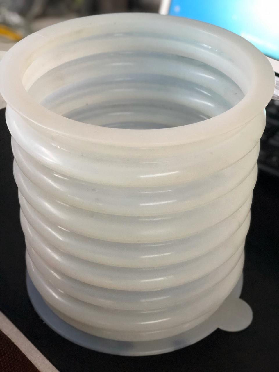 Sanfona em silicone translúcido grau alimenticio