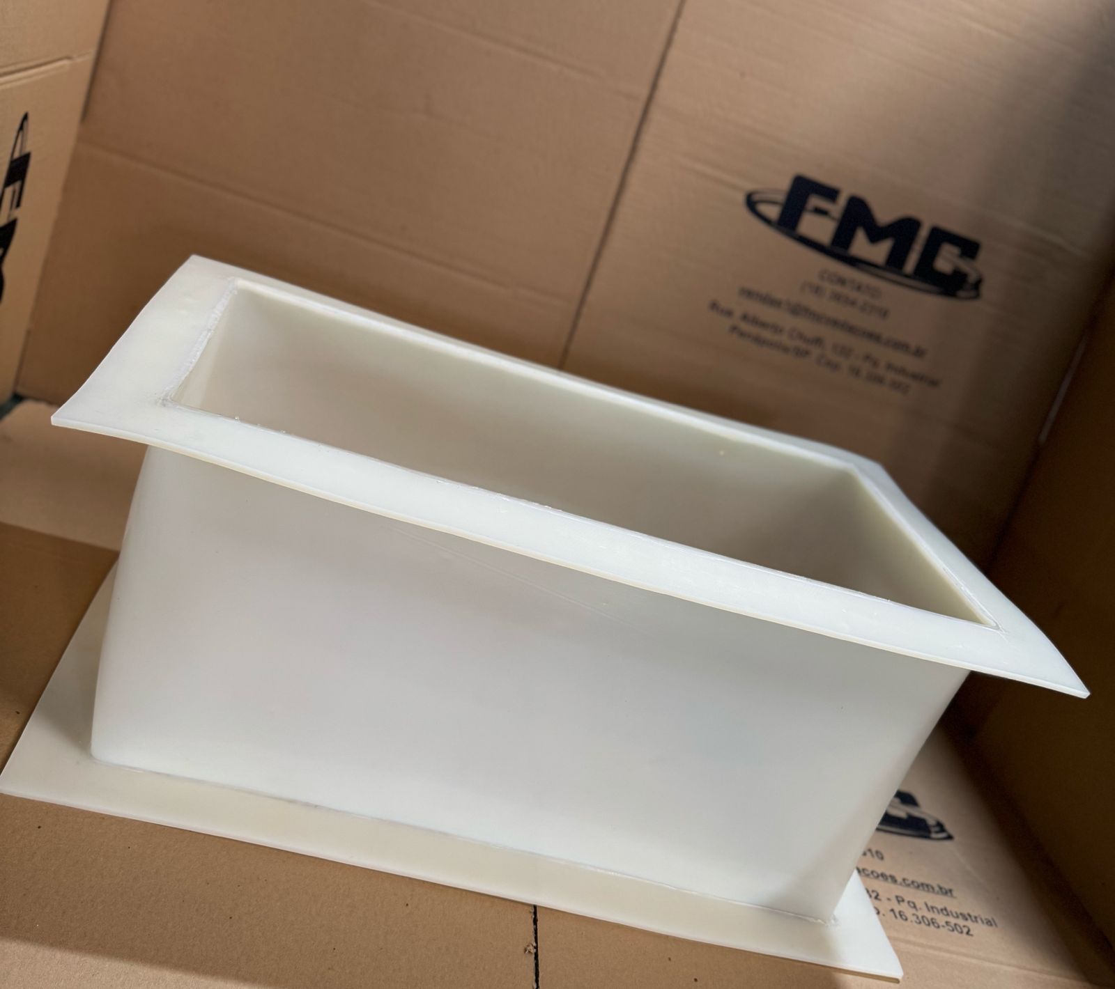 Junta de Expansão Retangular em Silicone Translúcido Grau Alimentício